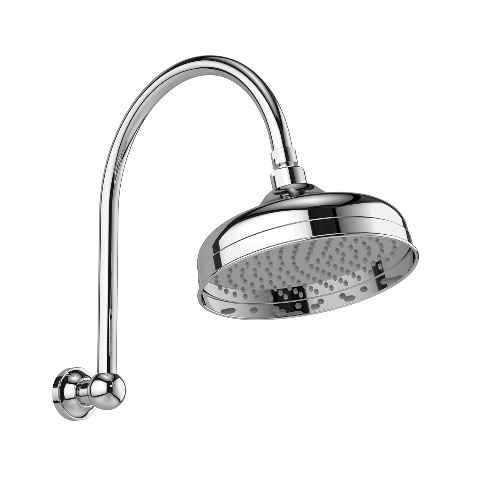 Phoenix Cromford High Rise Shower Arm & Rose 210mm Chrome 134-5302-00 - The Blue Space