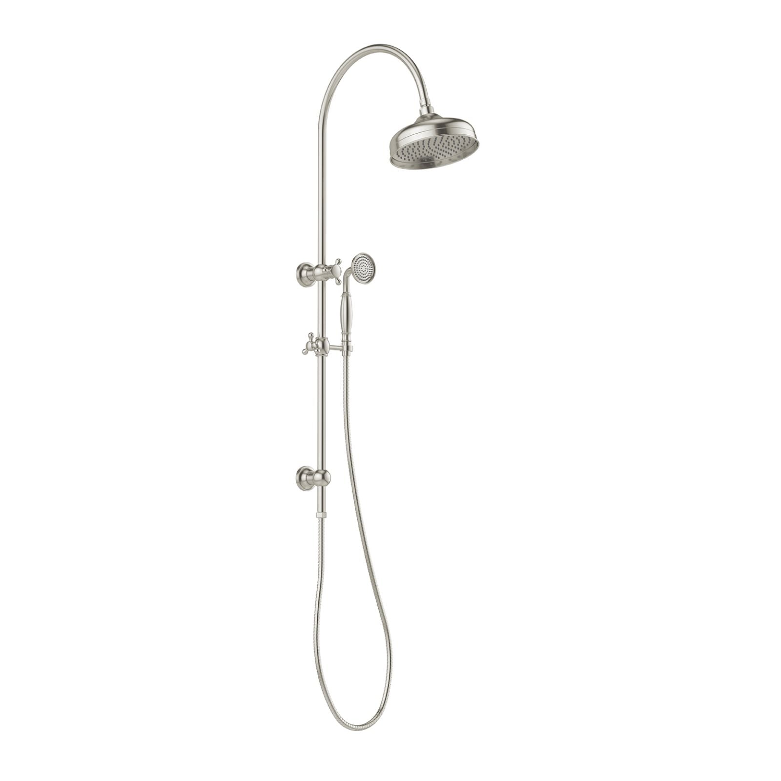 Phoenix Cromford Twin Shower 210mm Rose Brushed Nickel 134-6502-40 - The Blue Space