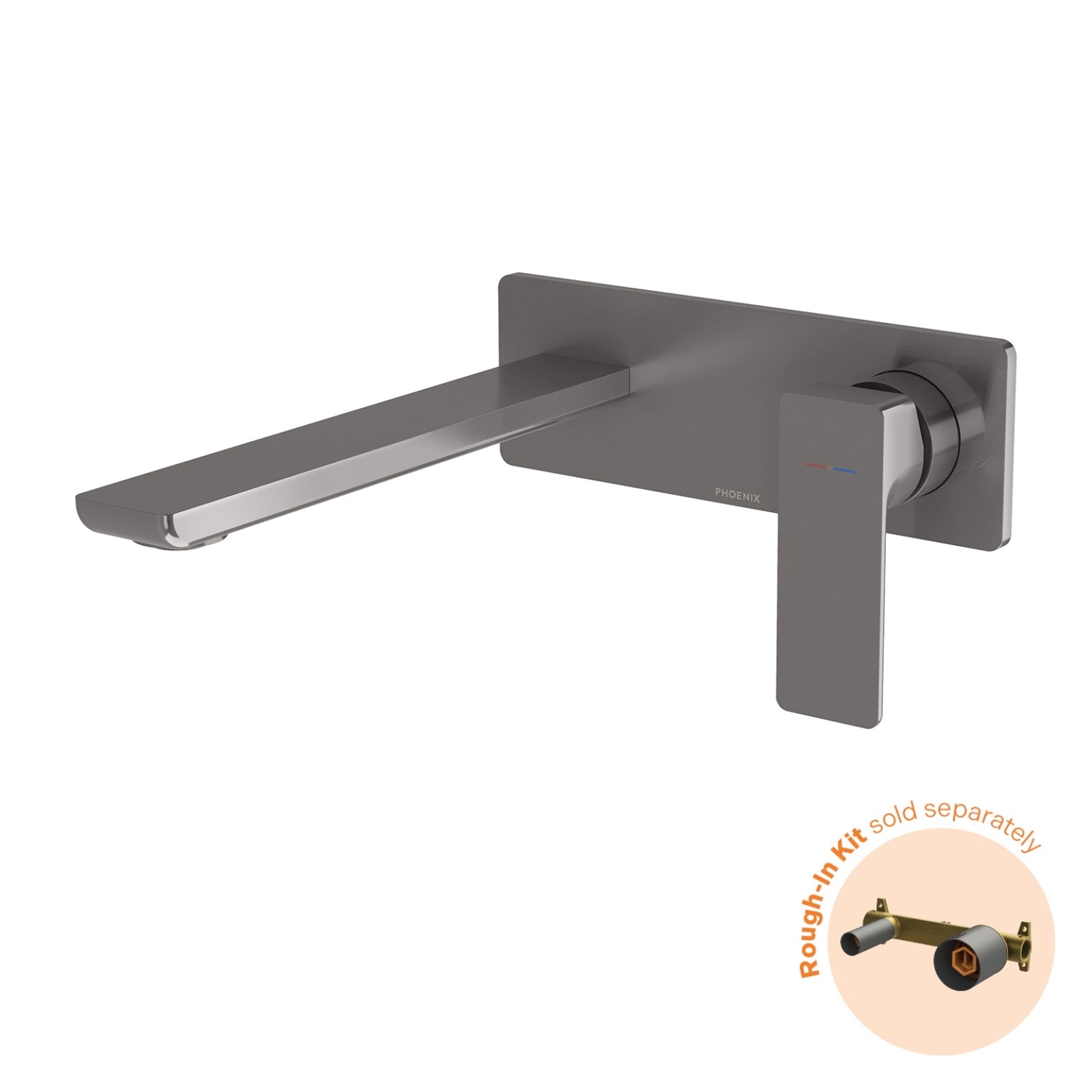 Phoenix Gloss MKII SwitchMix Wall Basin / Bath Mixer Set Brushed Carbon (Fit-Off Kit Only) 135-2812-31-1 - The Blue Space