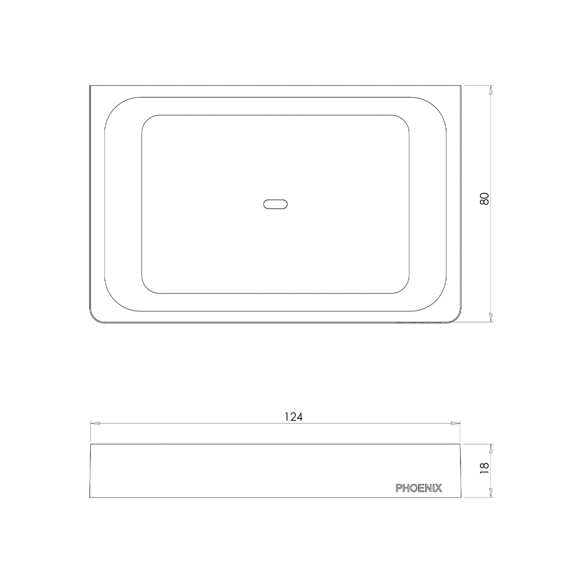 Technical Drawing Phoenix Gloss Soap Dish - Brushed Bronze GS895-24 - The Blue Space