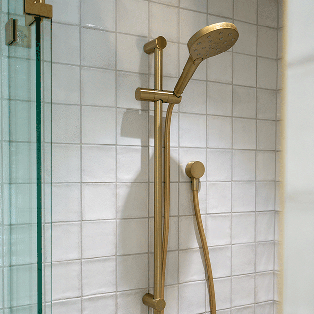Phoenix Vivid Slimline Rail Shower - Brushed Gold