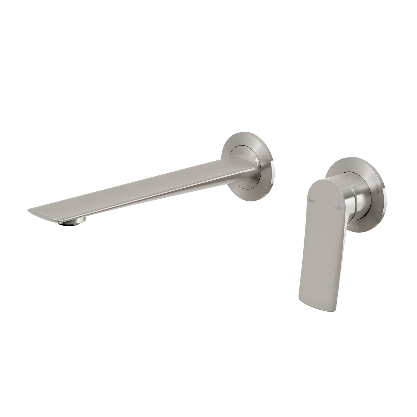 Phoenix Kusabi Switchmix Wall Basin Bath Mixer Set 200mm - Brushed Nickel 138-2810-40-1 - The Blue Space