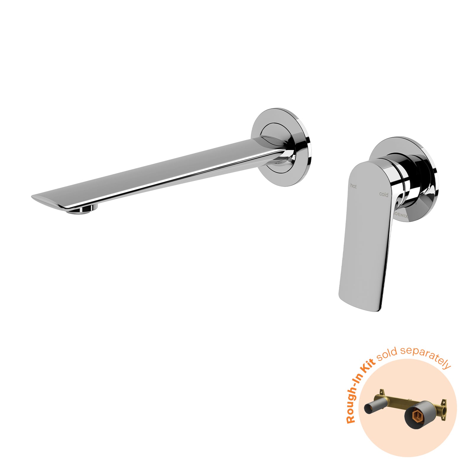 Phoenix Kusabi Switchmix Wall Basin Bath Mixer Set 200mm Fit Off Kit - Chrome 138-2812-00-1 - The Blue Space