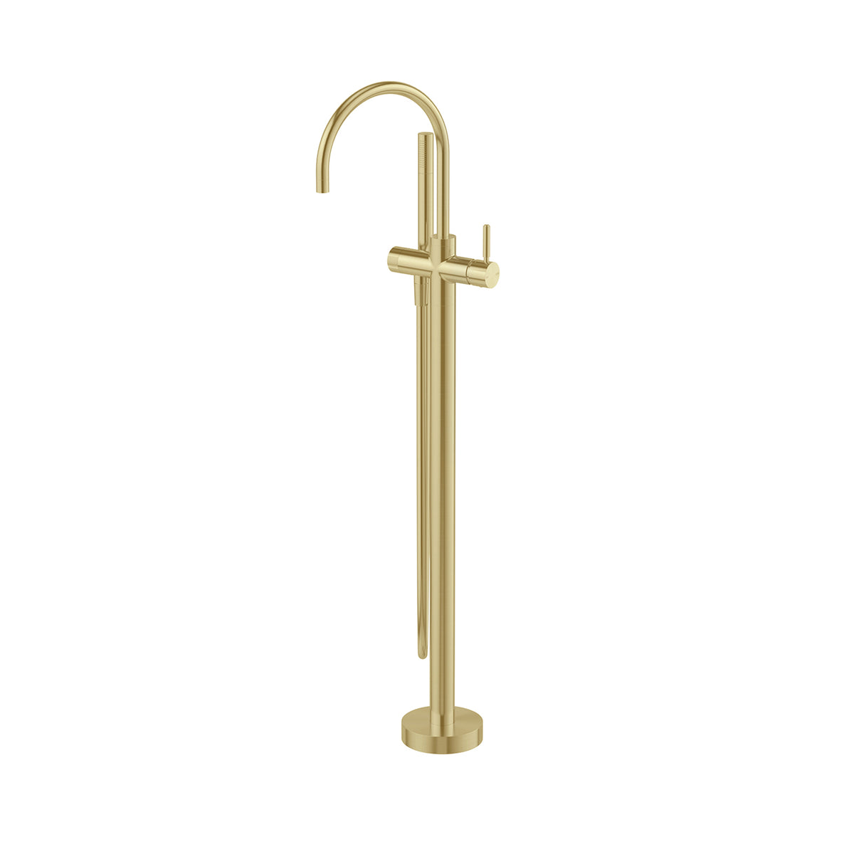 Phoenix Vivid MKII Floor Mounted Bath Mixer With Hand Shower - Brushed Gold 146-7451-12 - The Blue Space