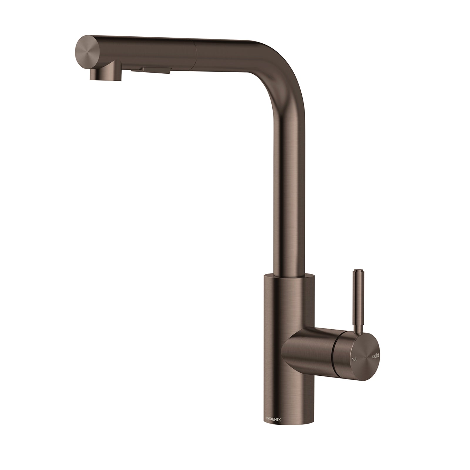 Phoenix Vivid MKII Pull Out Sink Mixer 230mm L Shaped - Brushed Bronze 146-7125-24-1 - The Blue Space