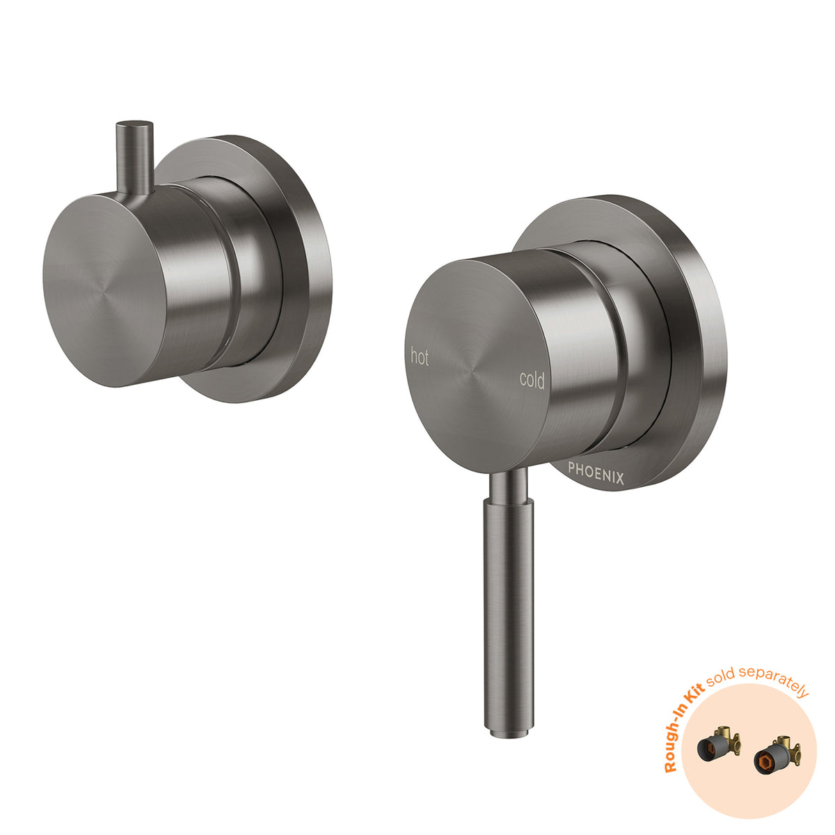 Phoenix Vivid MKII Switchmix Shower Bath Diverter Mixer Fit Off Kit - Brushed Carbon 146-2940-31-1 - The Blue Space