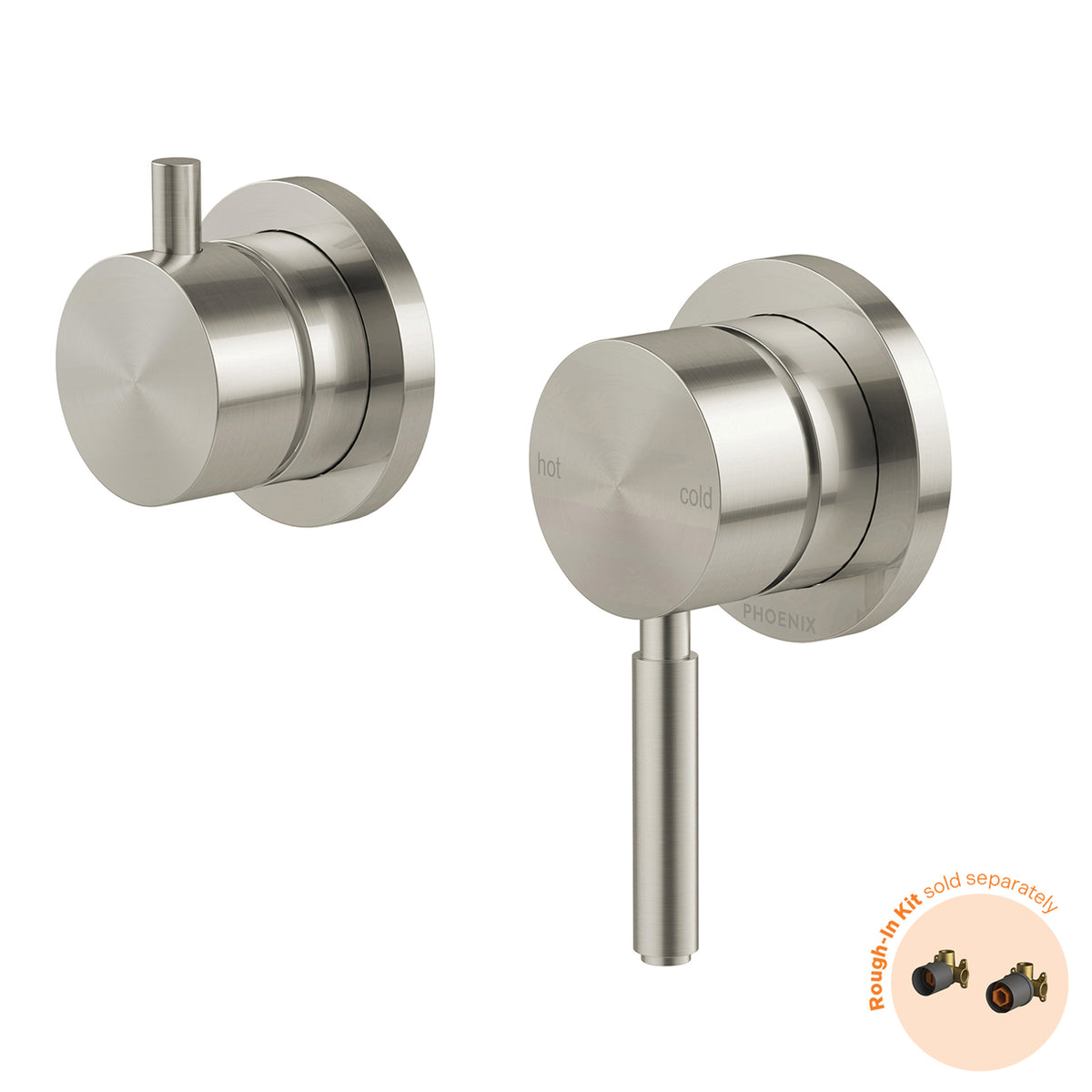 Phoenix Vivid MKII Switchmix Shower Bath Diverter Mixer Fit Off Kit - Brushed Nickel 146-2940-40-1 - The Blue Space