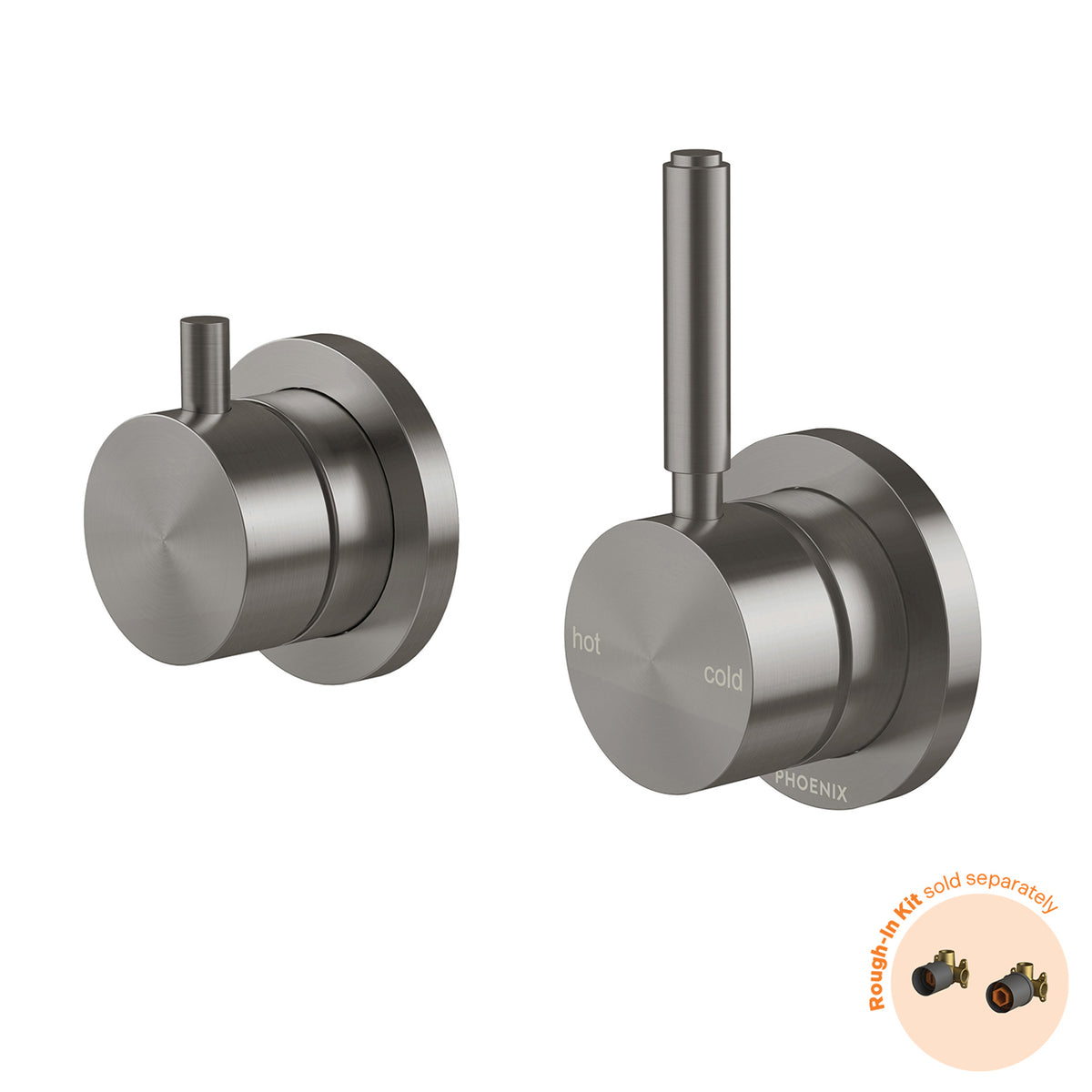 Phoenix Vivid MKII Switchmix Shower Bath Diverter Mixer Pin Up Fit Off Kit - Brushed Carbon 146-2942-31-1 - The Blue Space