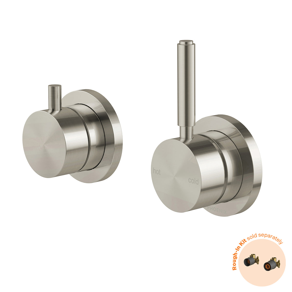 Phoenix Vivid MKII Switchmix Shower Bath Diverter Mixer Pin Up Fit Off Kit - Brushed Nickel 146-2942-40-1 - The Blue Space