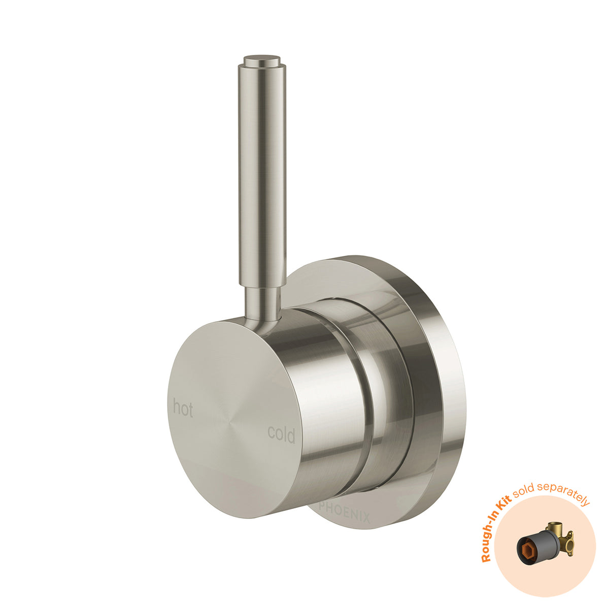 Phoenix Vivid MKII Switchmix Shower Wall Mixer Pin Up Fit Off Kit - Brushed Nickel 146-2808-40-1 - The Blue Space