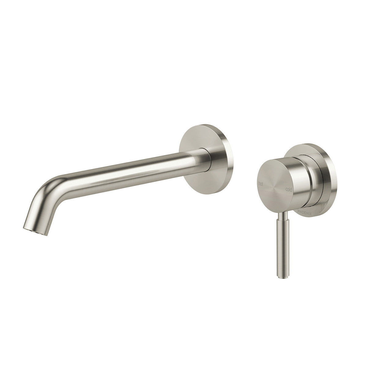 Phoenix Vivid MKII Switchmix Wall Basin Bath Mixer Set 200mm Fit Off Kit - Brushed Nickel 146-2812-40-1 - The Blue Space