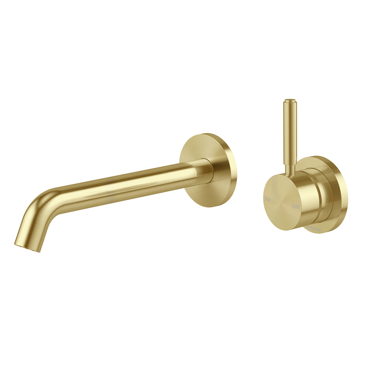 Phoenix Vivid MKII Switchmix Wall Basin Bath Mixer Set 200mm Pin Up - Brushed Gold 146-2820-12-1 - The Blue Space