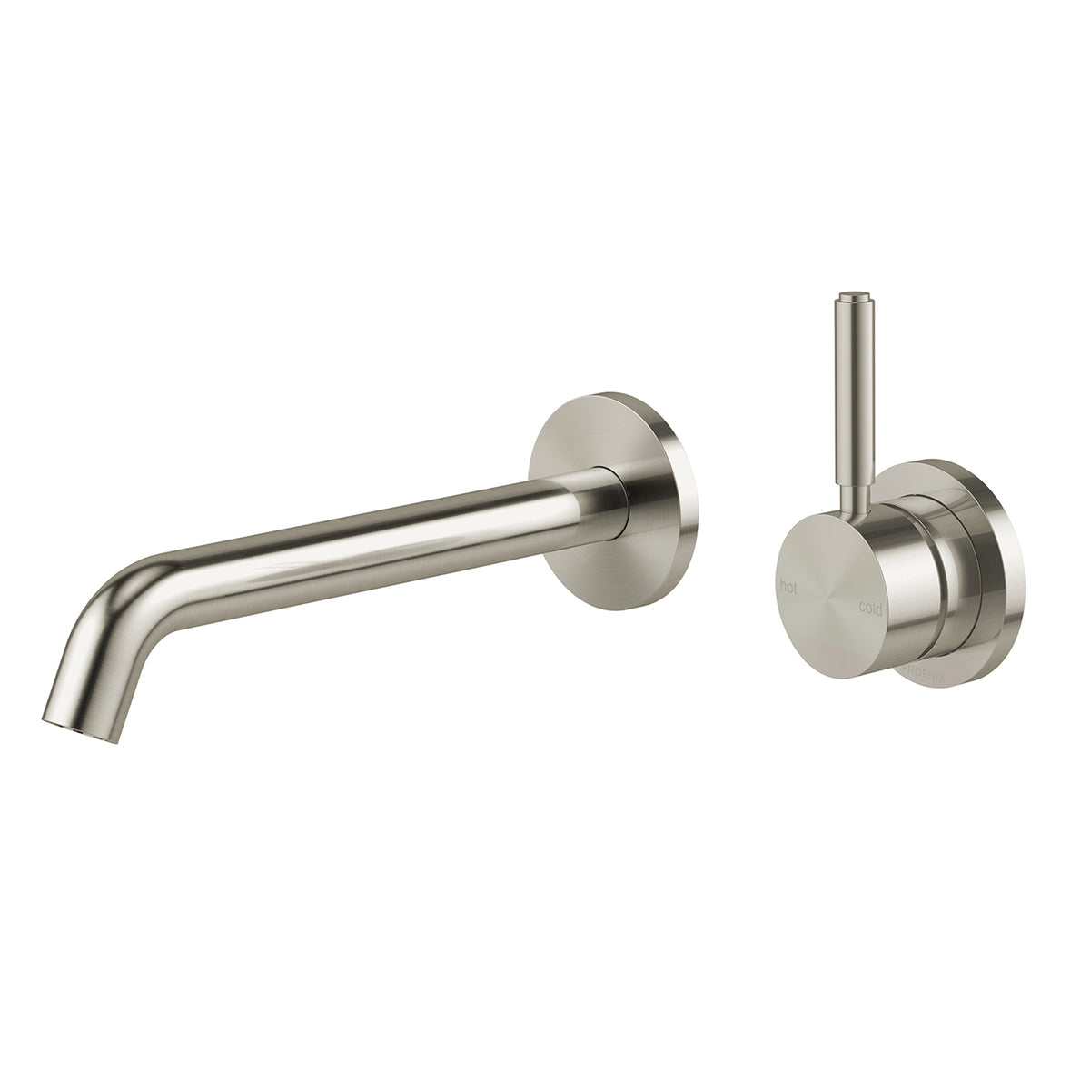 Phoenix Vivid MKII Switchmix Wall Basin Bath Mixer Set 200mm Pin Up - Brushed Nickel 146-2820-40-1 - The Blue Space