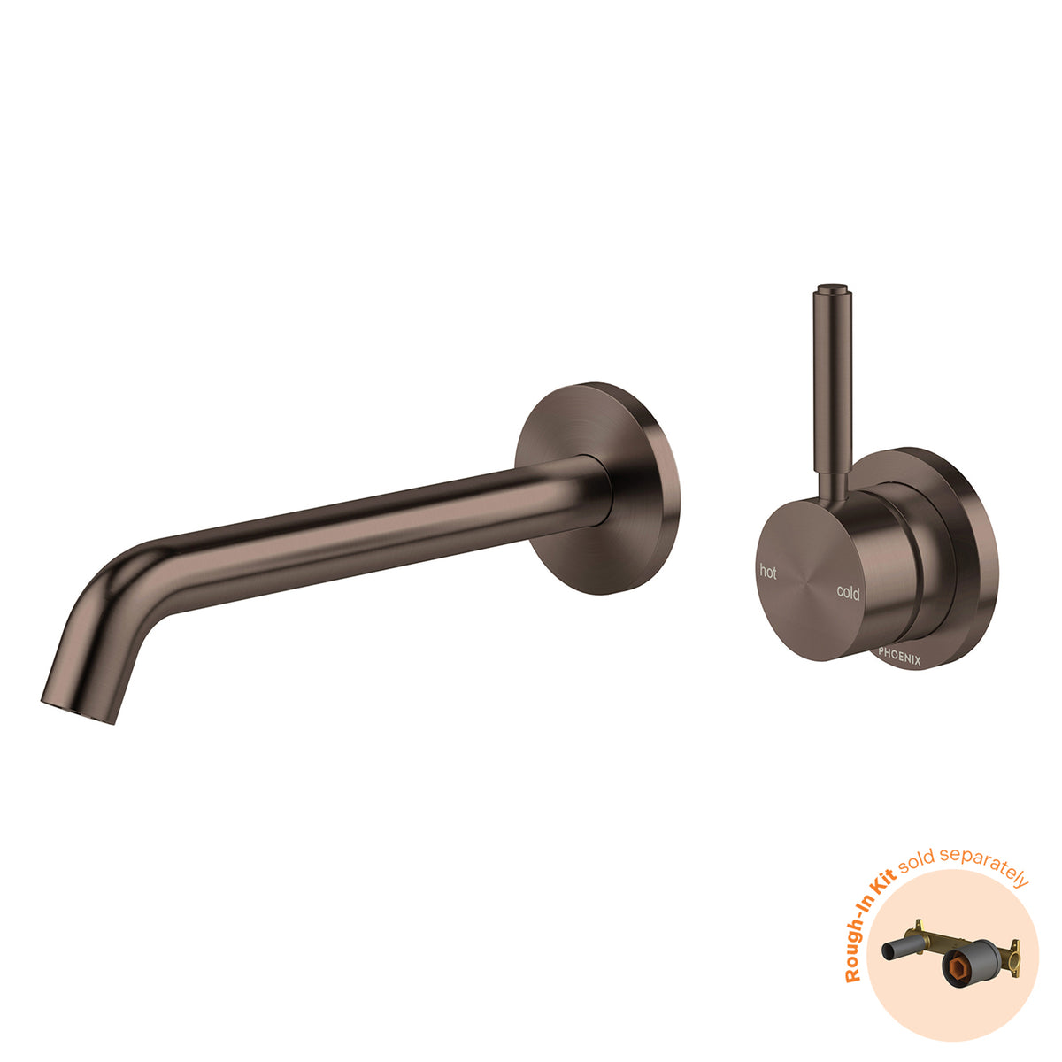 Phoenix Vivid MKII Switchmix Wall Basin Bath Mixer Set 200mm Pin Up Fit Off Kit - Brushed Bronze 146-2822-24-1 - The Blue Space