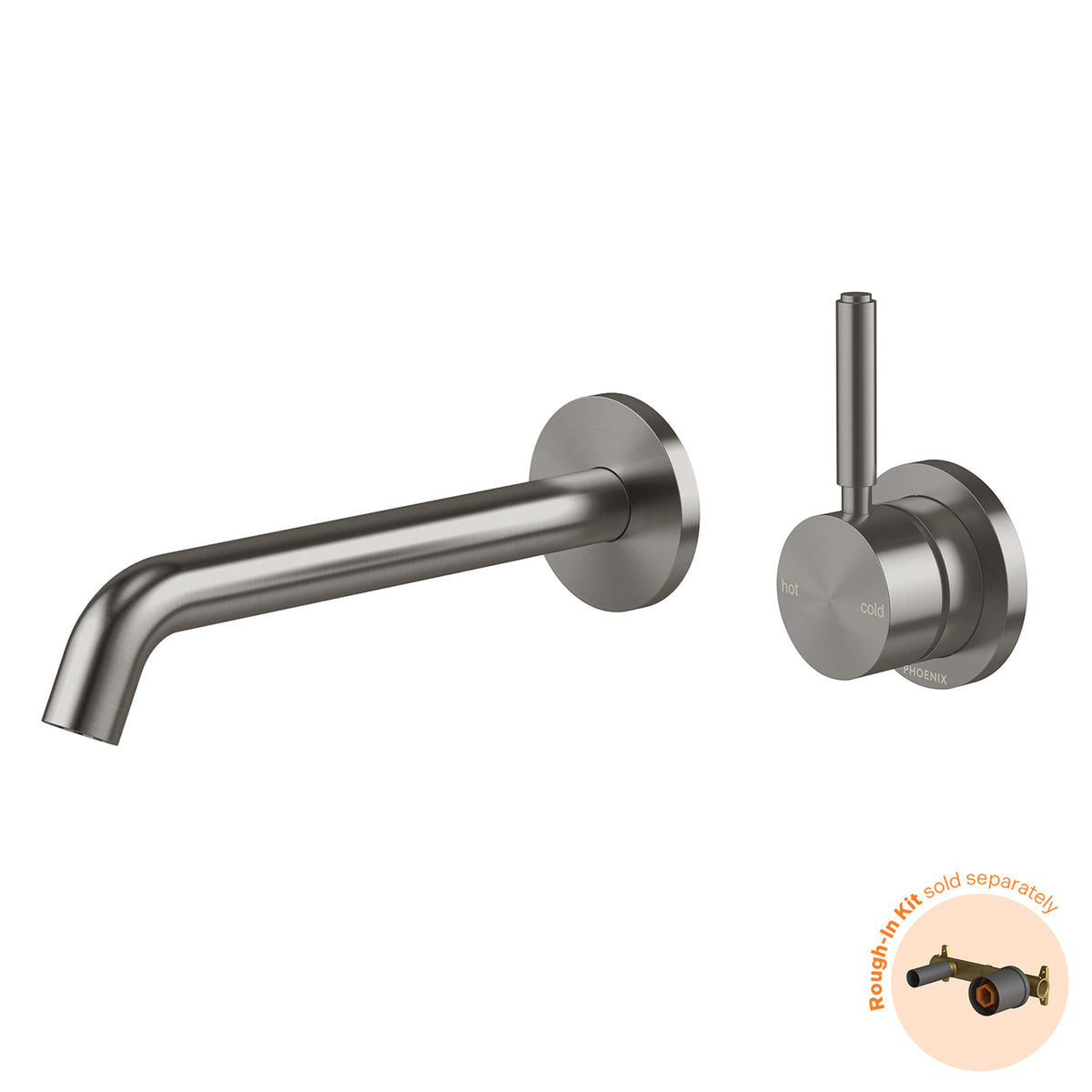 Phoenix Vivid MKII Switchmix Wall Basin Bath Mixer Set 200mm Pin Up Fit Off Kit - Brushed Carbon 146-2822-31-1 - The Blue Space