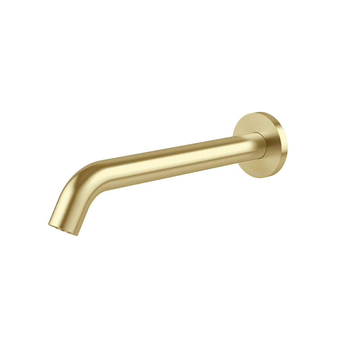 Phoenix Vivid MKII Wall Basin Bath Outlet 240mm Curved - Brushed Gold 146-0830-12-1 - The Blue Space