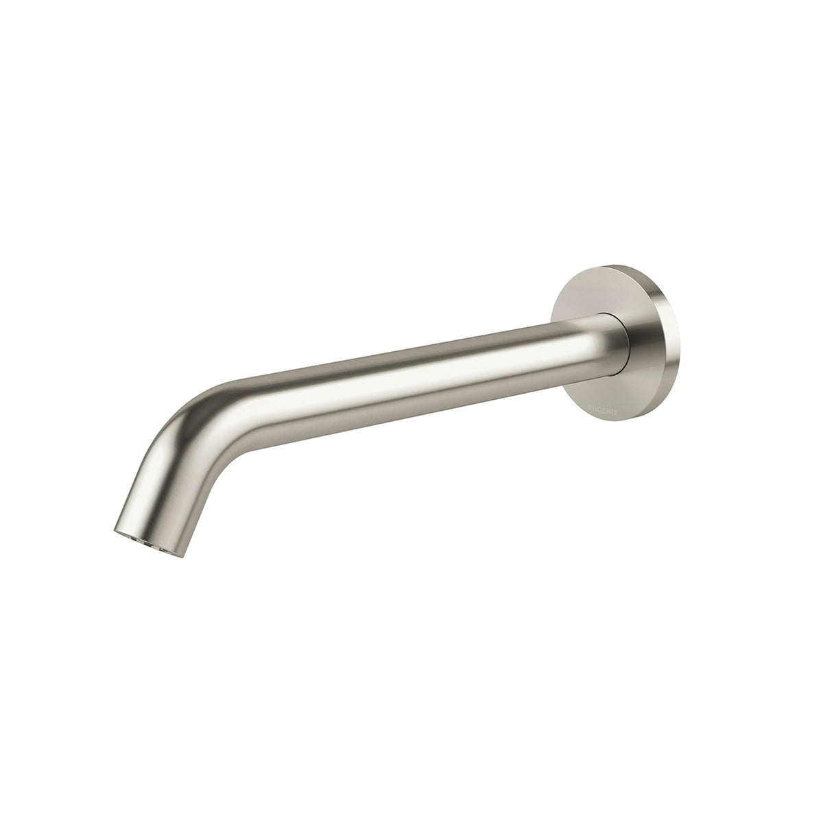 Phoenix Vivid MKII Wall Basin Bath Outlet 240mm Curved - Brushed Nickel 146-0830-40-1 - The Blue Space