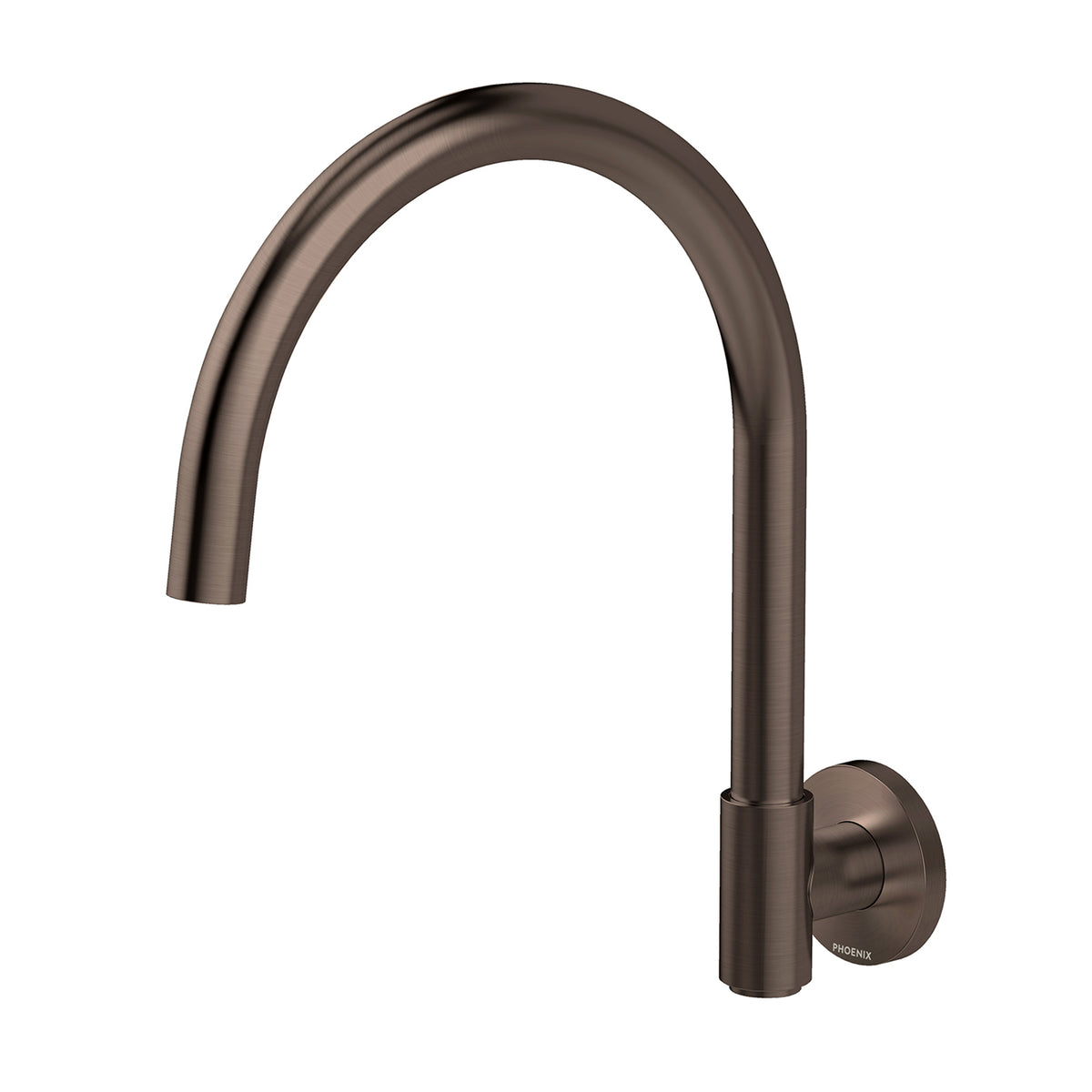 Phoenix Vivid MKII Wall Sink Outlet 200mm Gooseneck - Brushed Bronze 146-0870-24-1 - The Blue Space