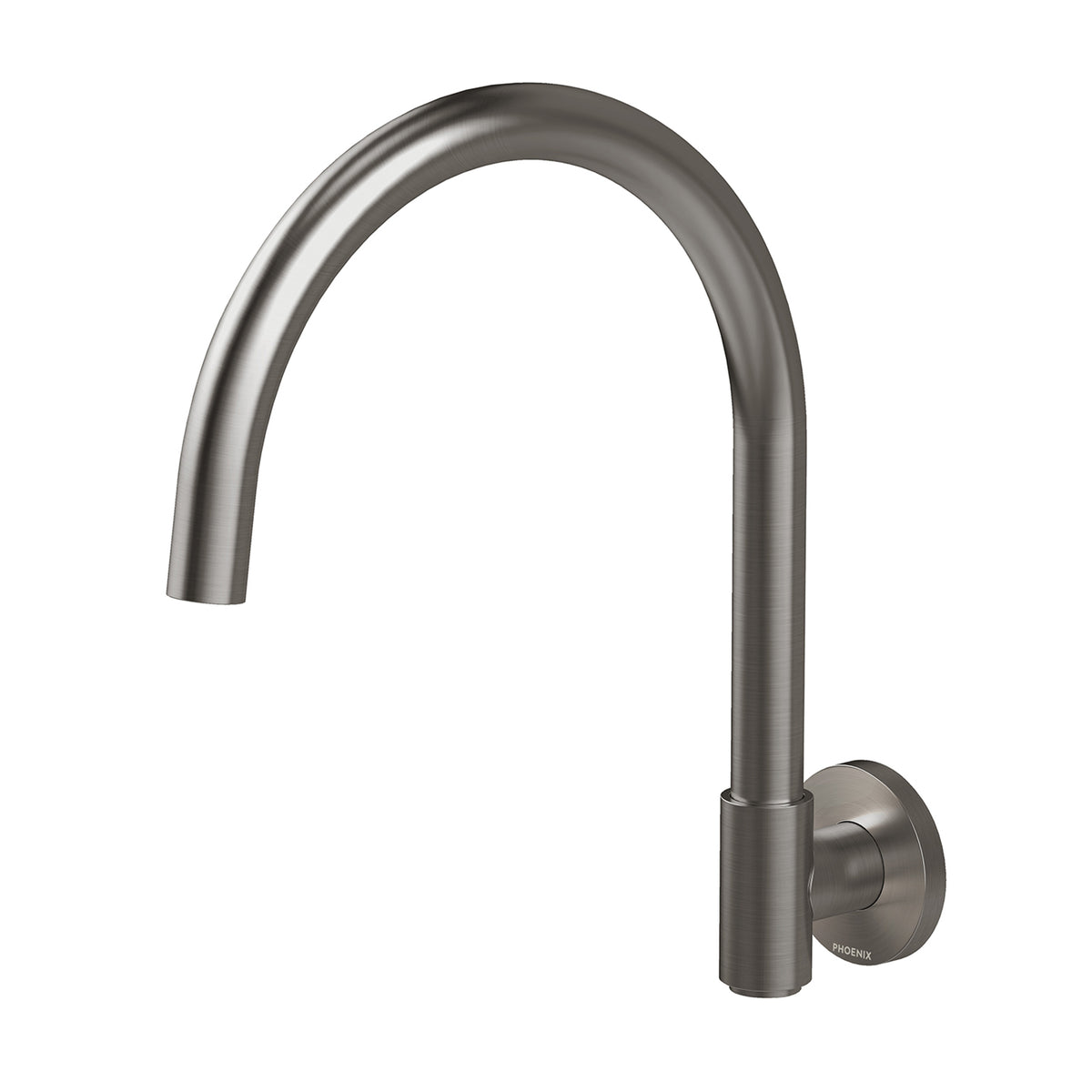 Phoenix Vivid MKII Wall Sink Outlet 200mm Gooseneck - Brushed Carbon 146-0870-31-1 - The Blue Space