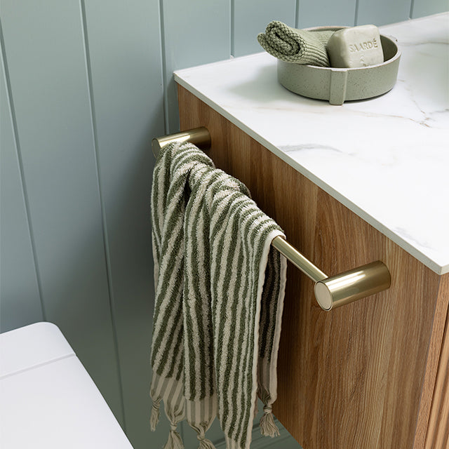 Lifestyle Phoenix Vivid Slimline Hand Towel Rail Brushed Gold - The Blue Space