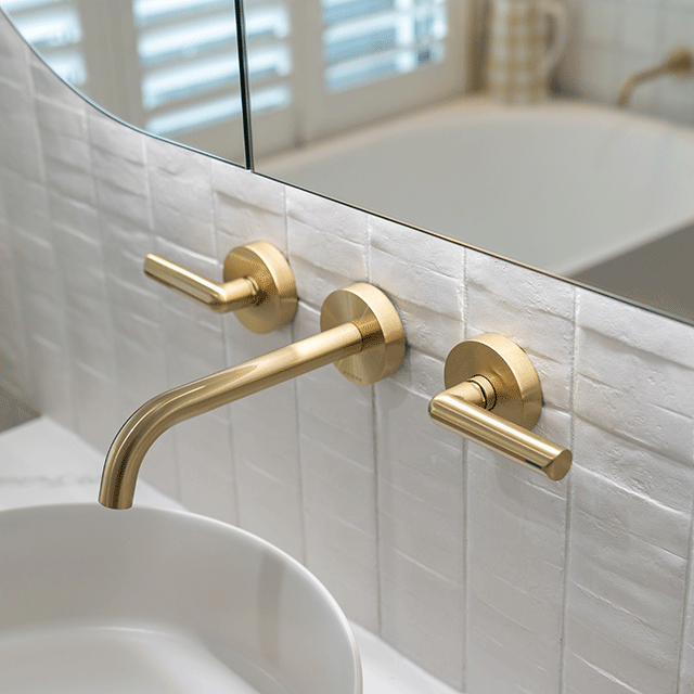 Phoenix Vivid Slimline Plus Lever Wall Top Assemblies Brushed Gold