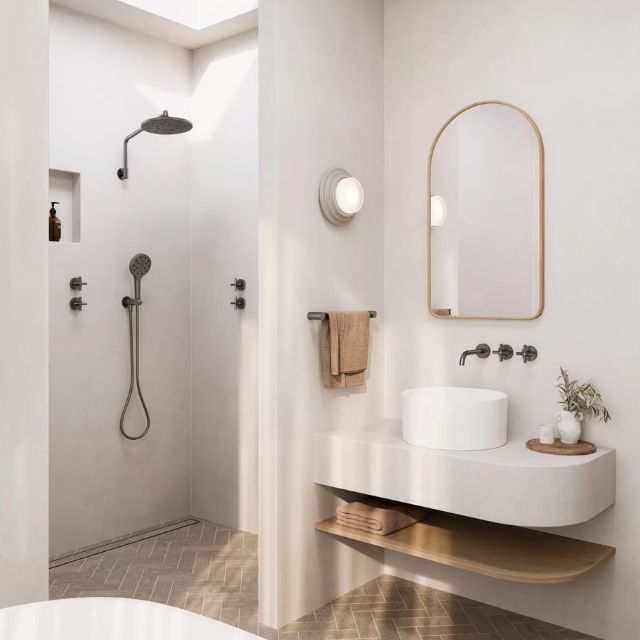 Lifestyle 1 Phoenix Vivid Slimline Plus Wall Top Assemblies Brushed Carbon 119-0600-31-1 - The Blue Space