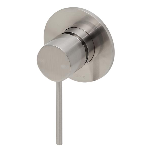 Phoenix Vivid Slimline Shower/Wall Mixer-Brushed Nickel - the blue space