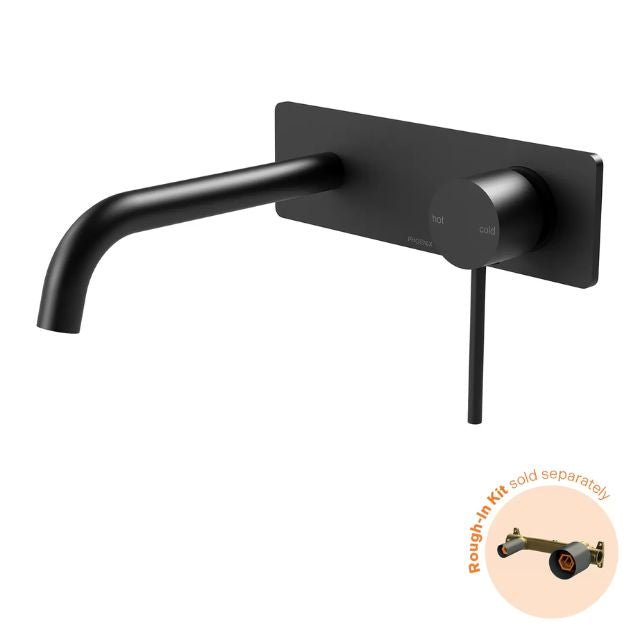 Phoenix Vivid Slimline SwitchMix Wall Basin/Bath Mixer Set 230mm Matte Black (Fit-Off Kit Only) VS2813-10 - The Blue Space