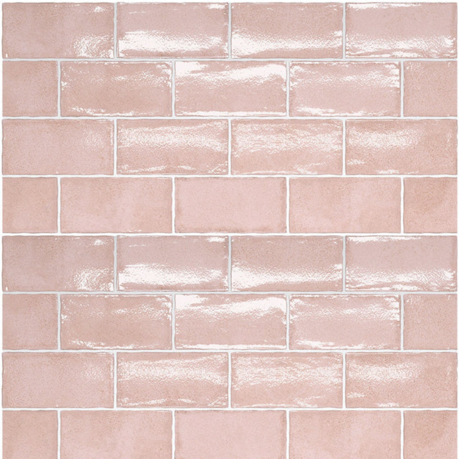 Looks Pink Dianna Hand Made Subway Tile 75 x 150 x 9mm Spanish Ceramic | The Blue Space