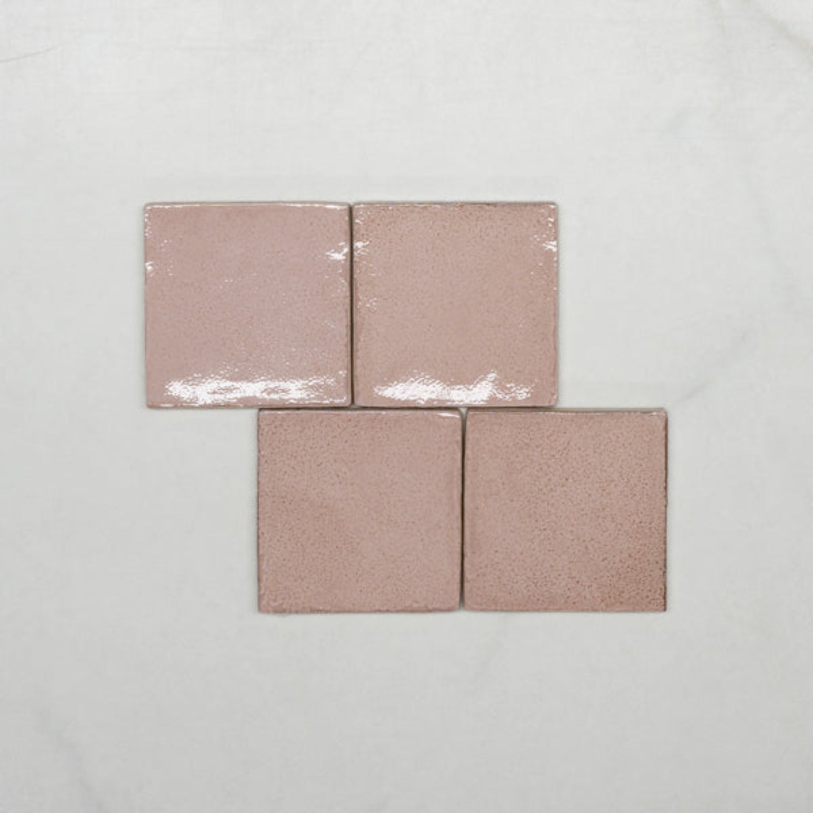 Pattern No Hand Pink Dianna Zellige Tile 100 x 100 x 9mm Spanish Ceramic - The Blue Space