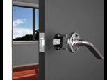 Lockwood Saltbush L34 Velocity Privacy Lever Door Handle Set Large Round Rose Satin Chrome Pearl