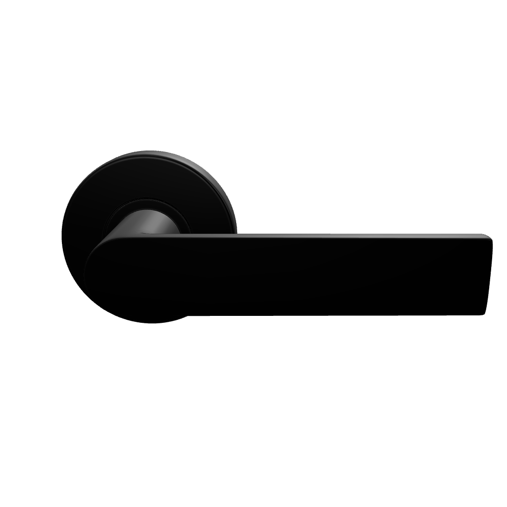 Lockwood Element L3 Velocity Passage Lever Door Handle Set Large Round Rose Matte Black VEL1/L3MBK - The Blue Space