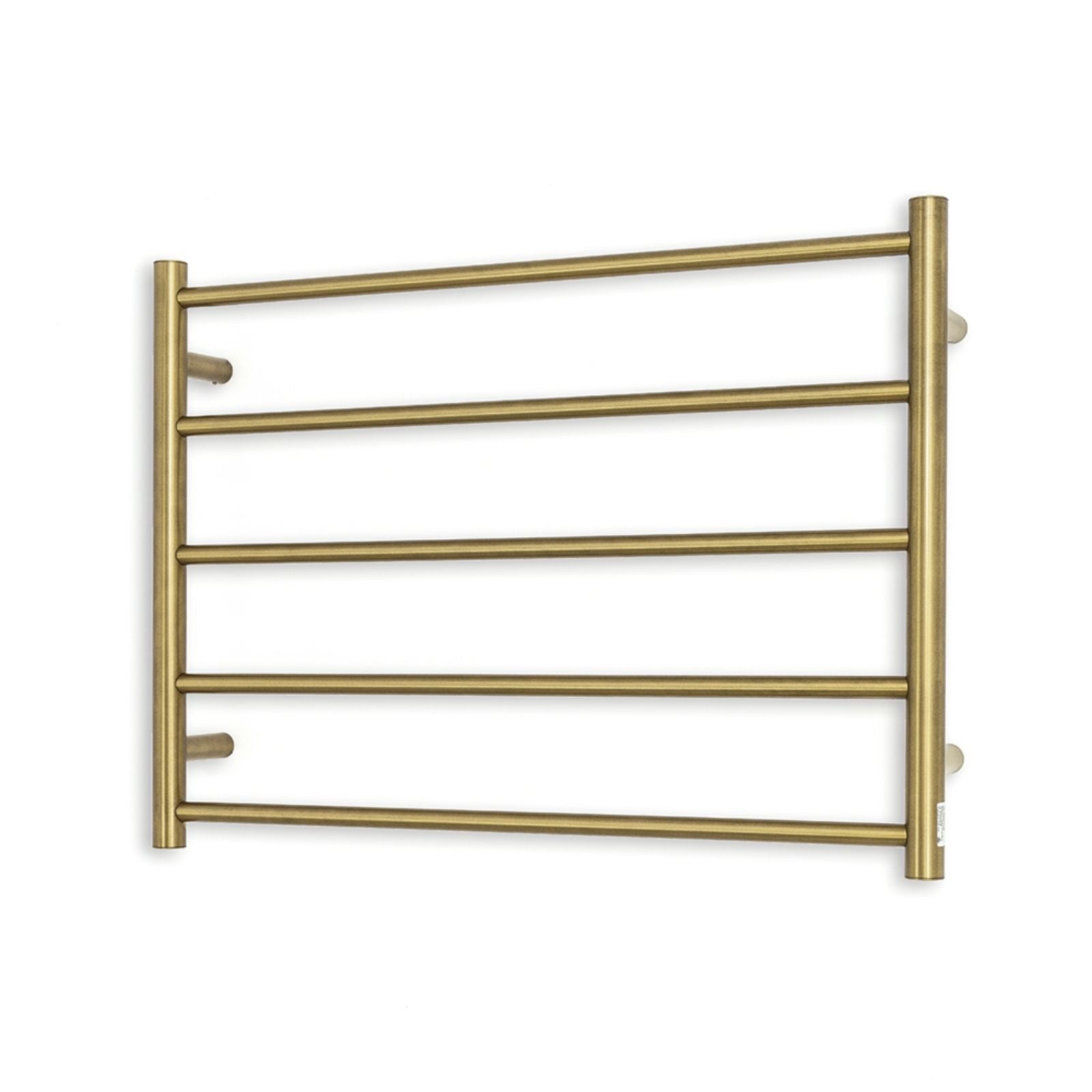 Radiant Heated Round Ladder 750 x 550mm Brushed Gold GLD-RTR03 - The Blue Space
