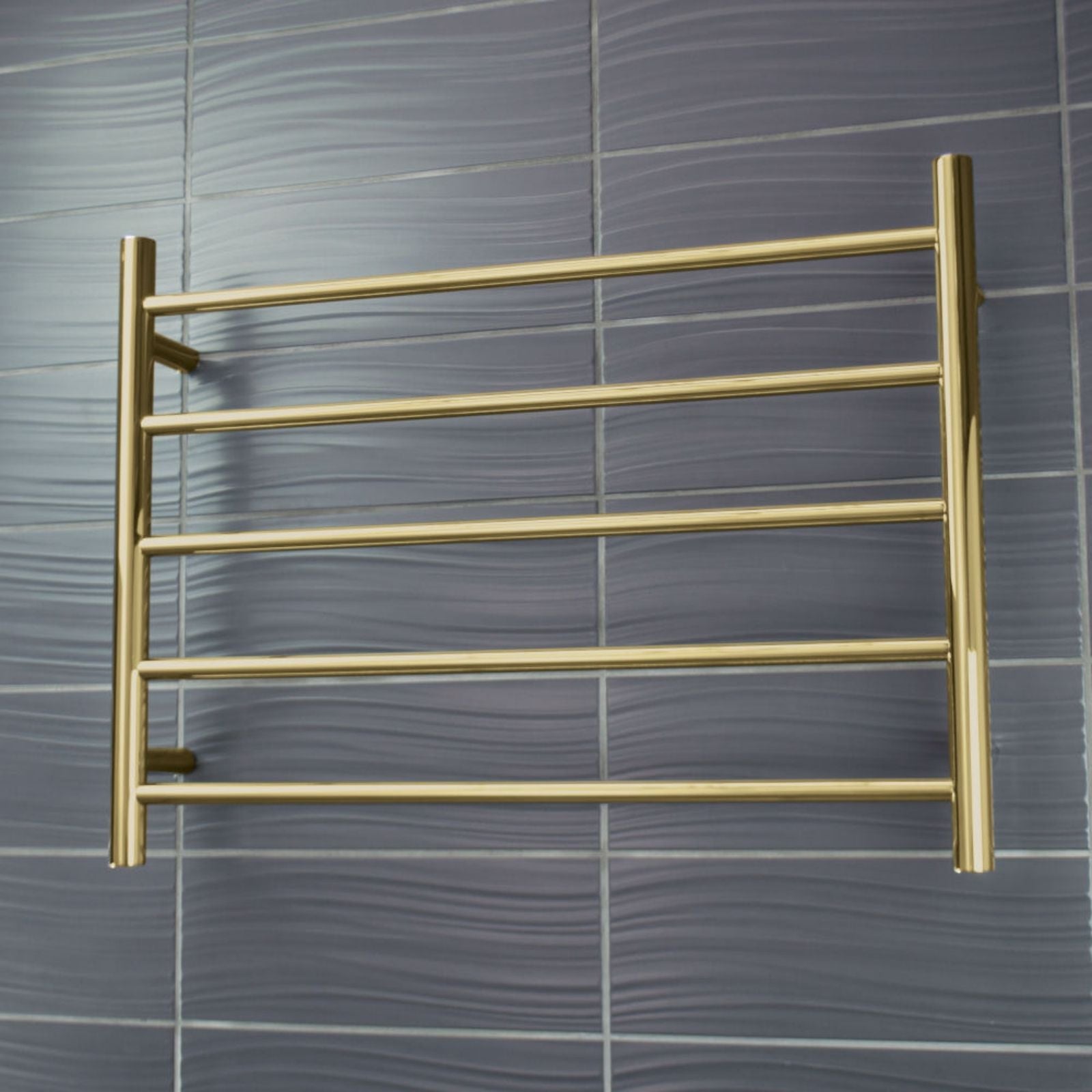Lifestyle 1 Radiant Heated Round Ladder 750 x 550mm Brushed Gold GLD-RTR03 - The Blue Space