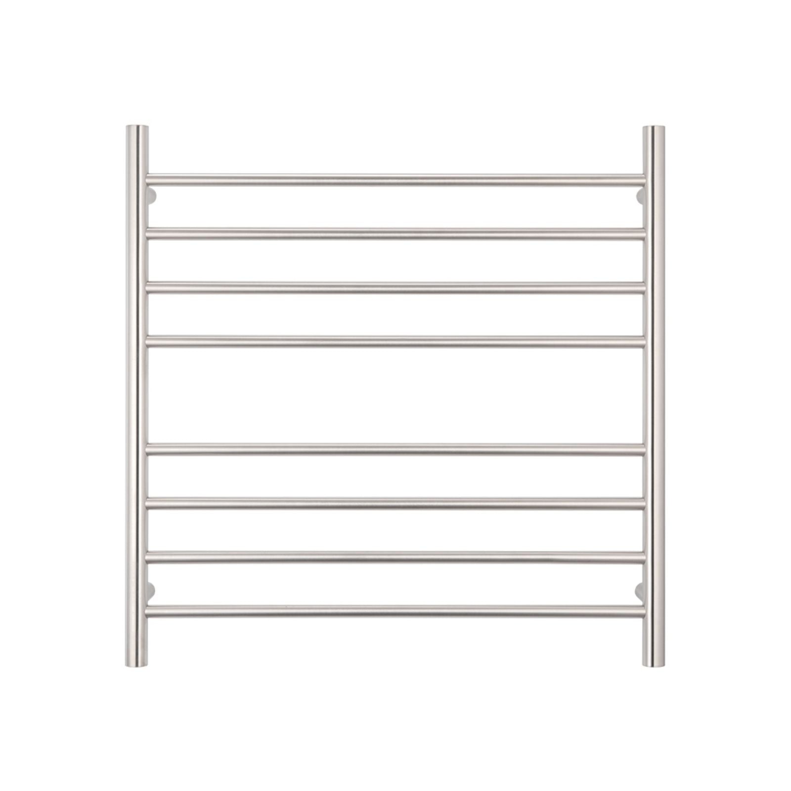 Front Radiant Heated Round Ladder 750 X 750mm Brushed Satin BRU-RTR06 - The Blue Space