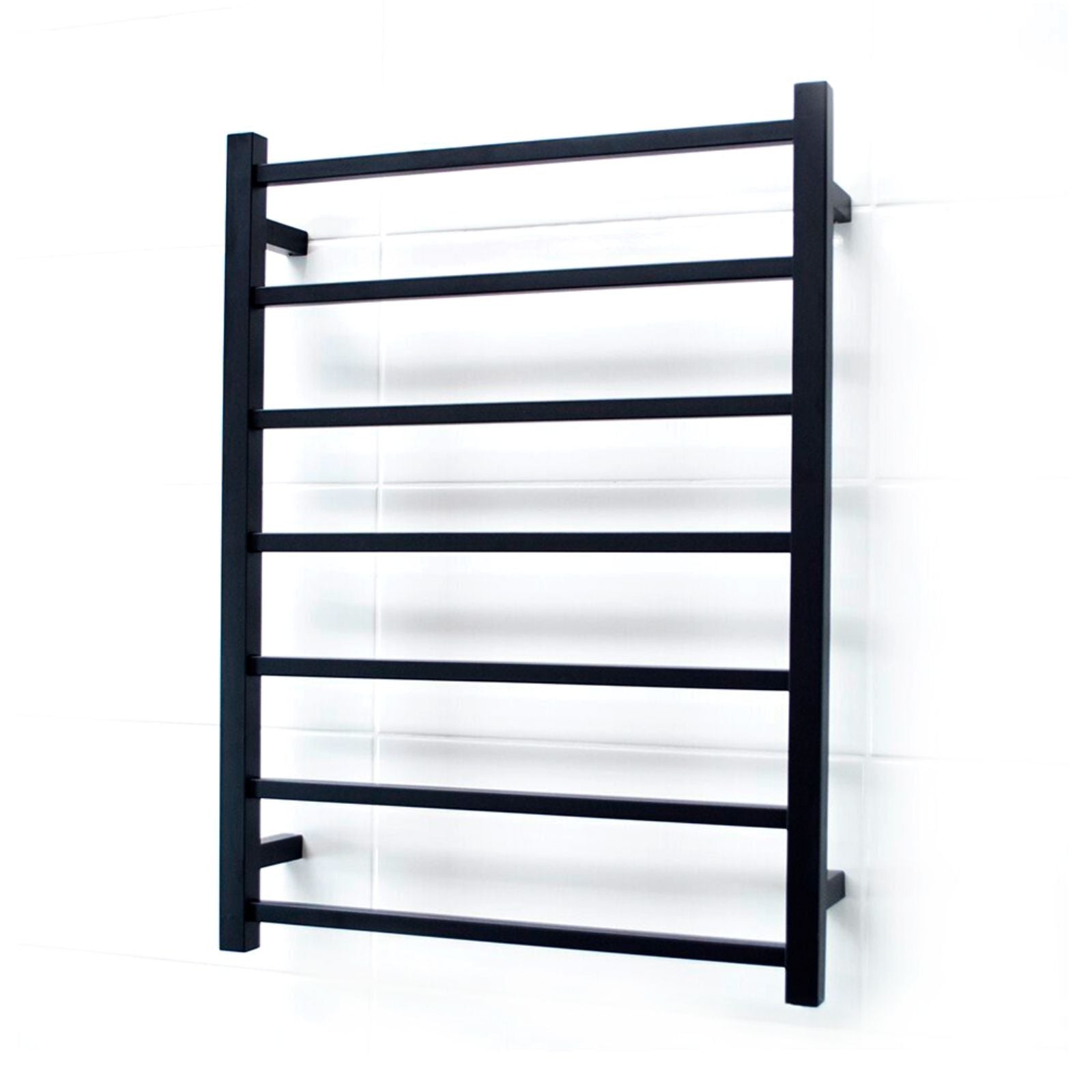 Radiant Heated Square Ladder 600 X 800mm Matt Black BSTR01 - The Blue Space