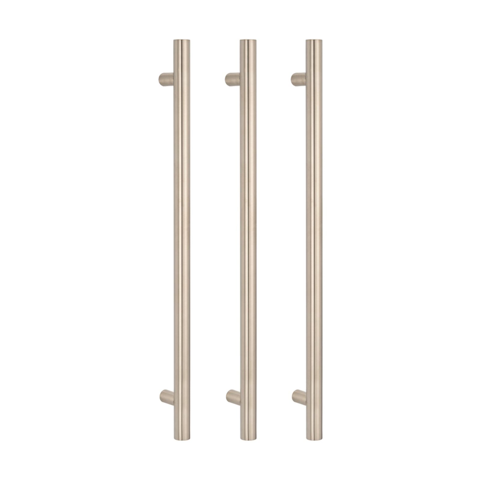 3 Pieces Radiant Heated Vertical towel rail 40 x 950mm Brushed Nickel BN-VTR-950 - The Blue Space