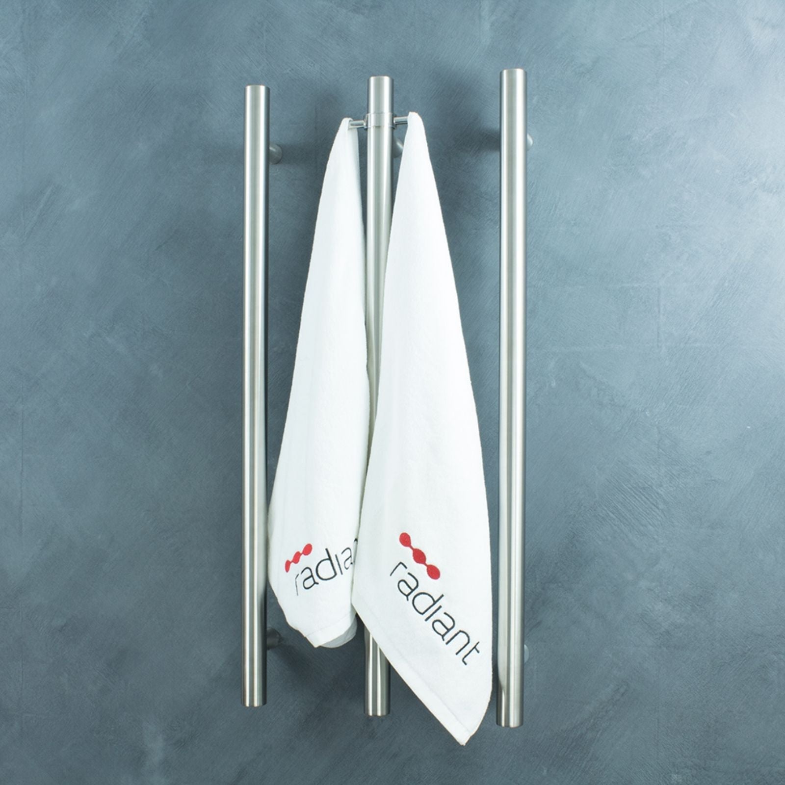 Lifestyle Radiant Heated Vertical towel rail 40 x 950mm Brushed Satin BRU-VTR-950 - The Blue Space