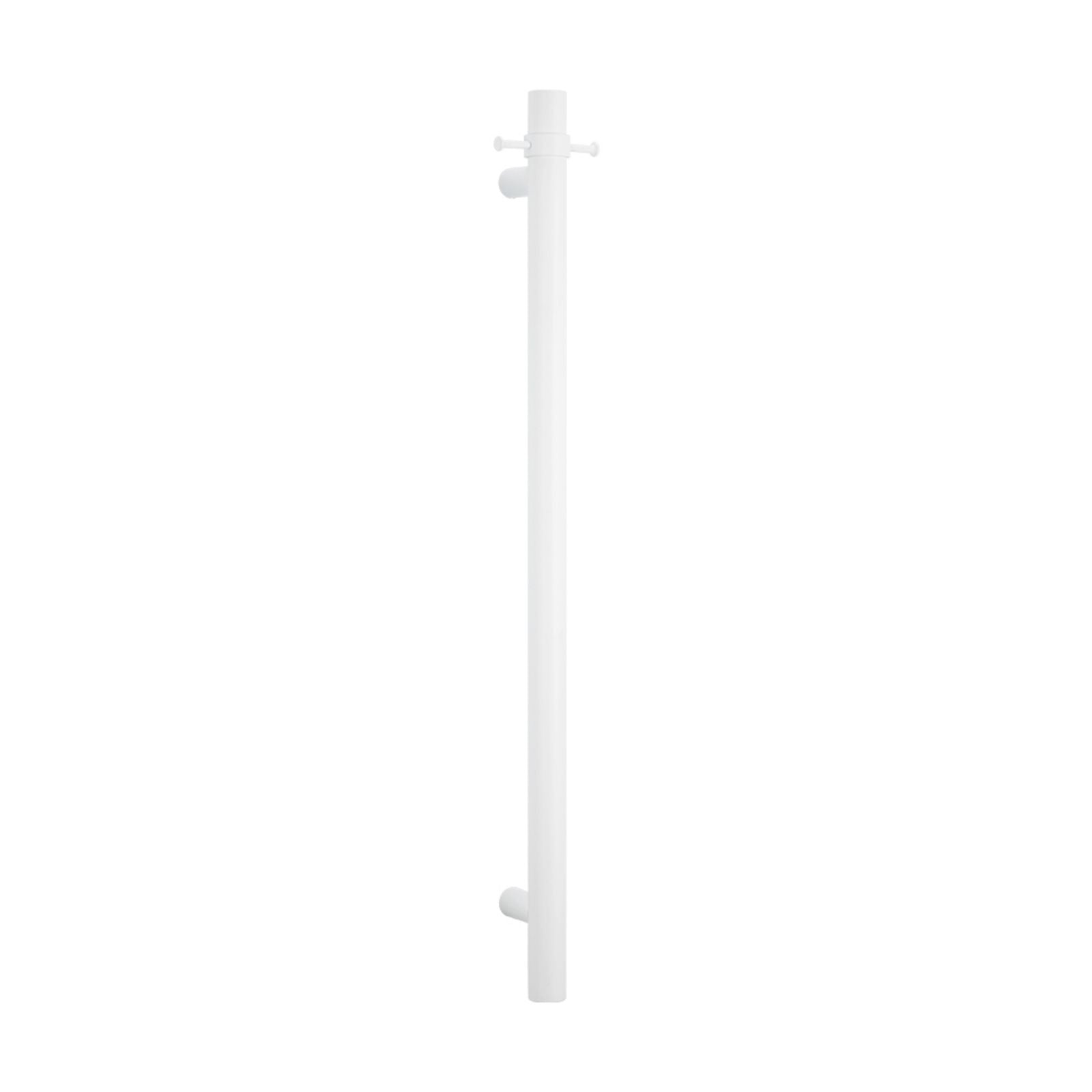 With Hook Radiant Heated Vertical towel rail 40 x 950mm Matt White WH-VTR-950 - The Blue Space
