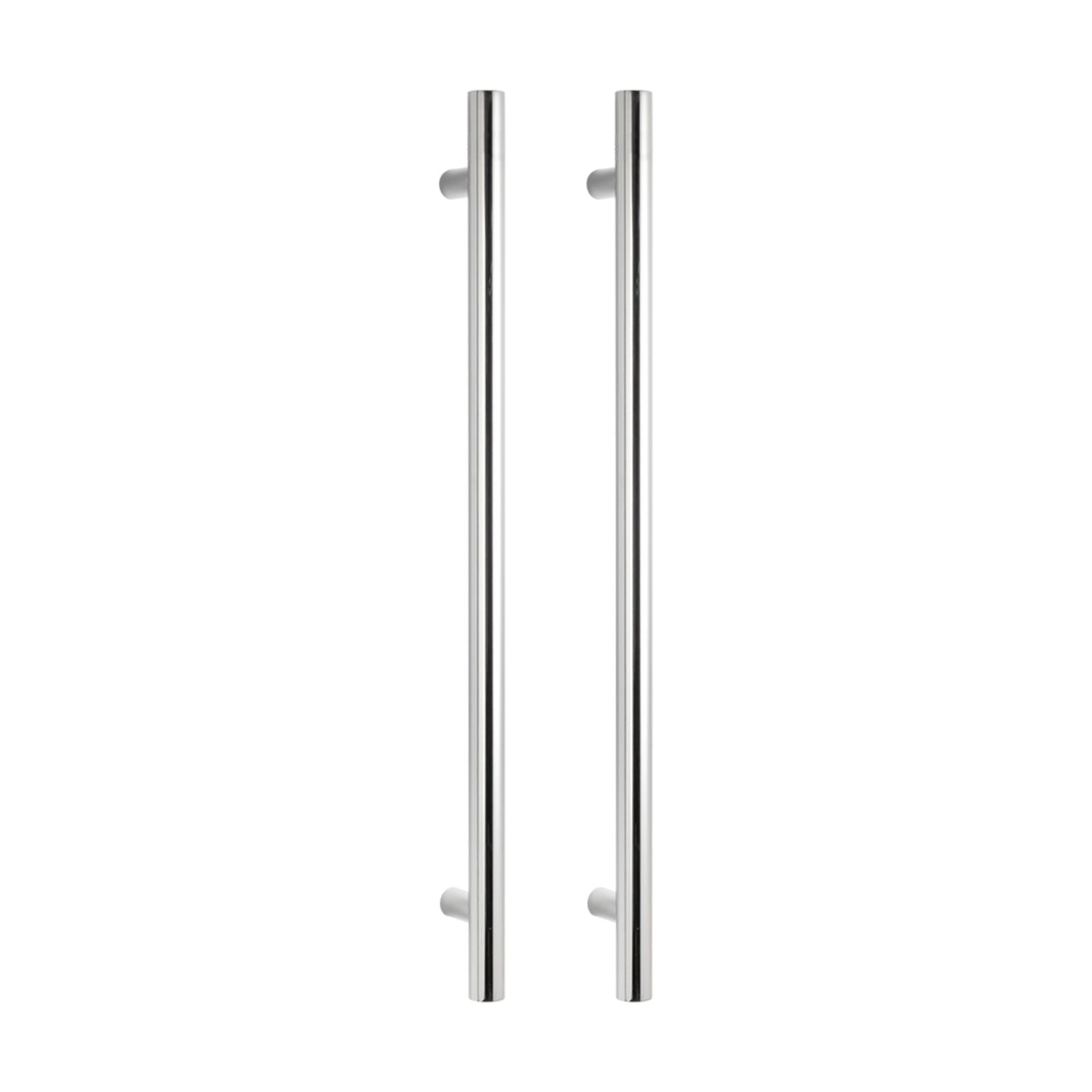 2 Pieces Radiant Heated Vertical towel rail 40 x 950mm Mirror Polished VTR-950 - The Blue Space