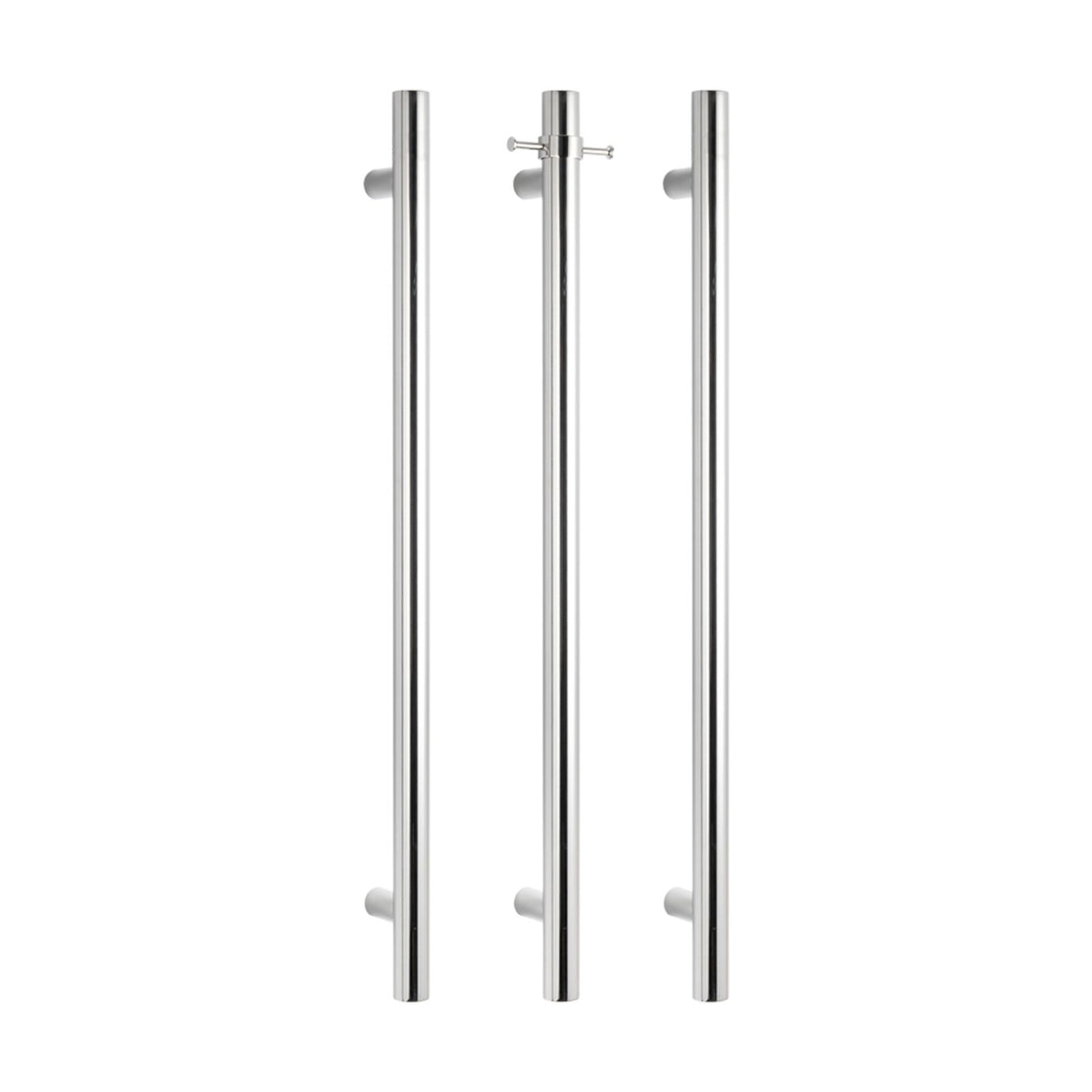3 Pieces with Hook Radiant Heated Vertical towel rail 40 x 950mm Mirror Polished VTR-950 - The Blue Space