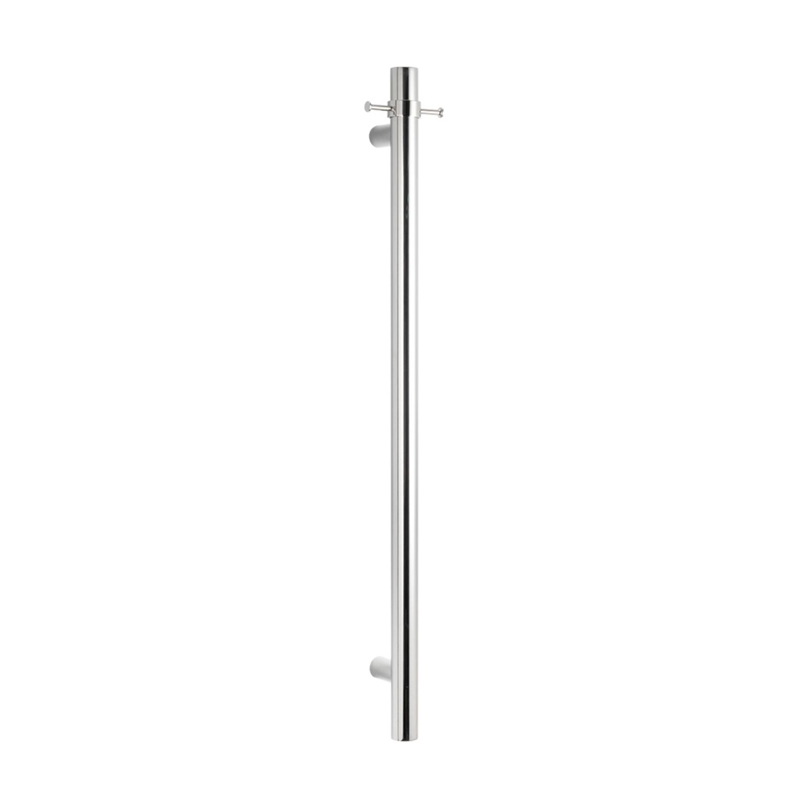 With Hook Radiant Heated Vertical towel rail 40 x 950mm Mirror Polished VTR-950 - The Blue Space
