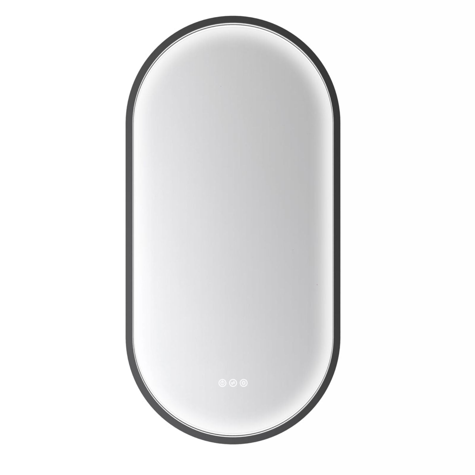 Radiant Kapsel 500mm x 1000mm LED Mirror - Black BLKKAP50100 - The Blue Space