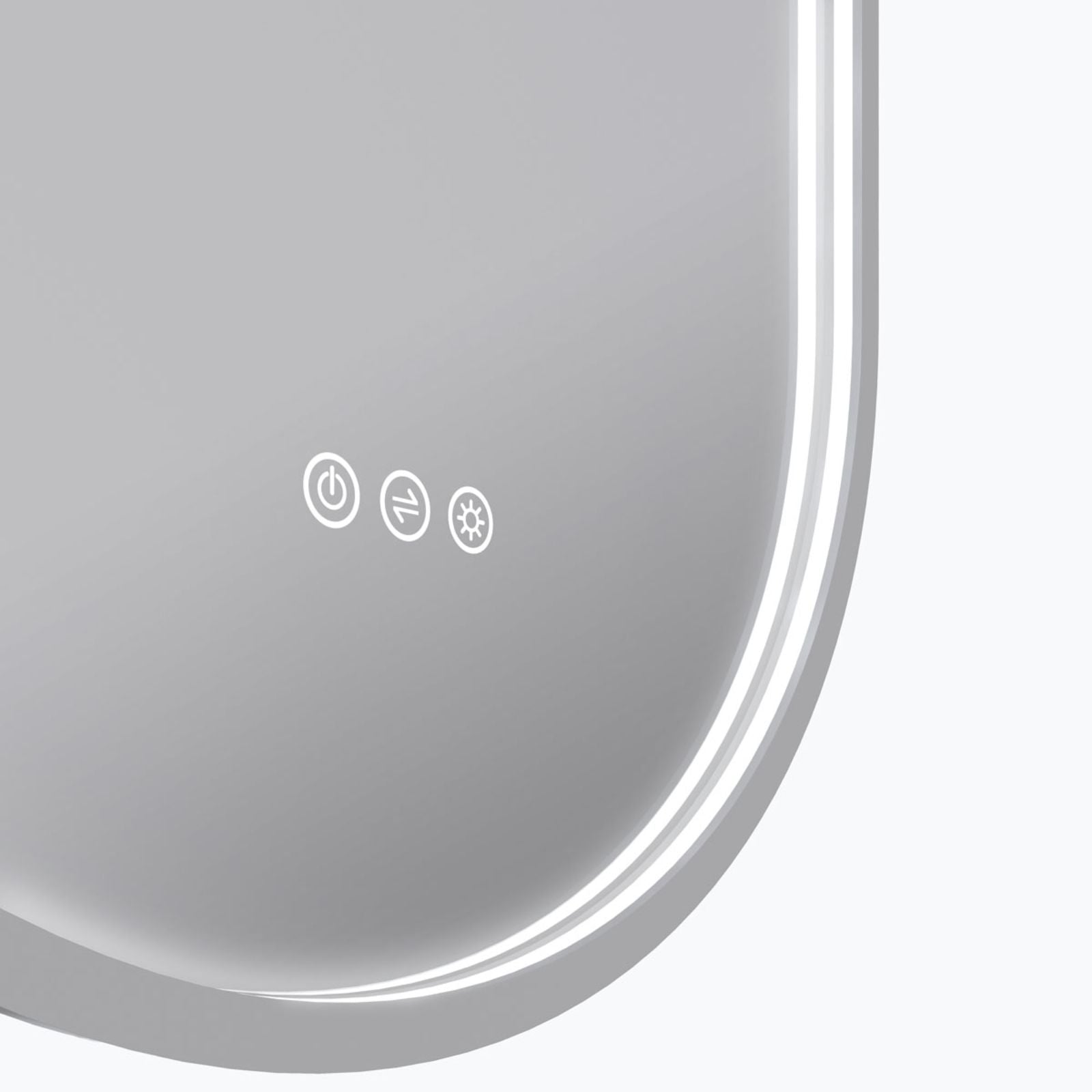 Corner Radiant Kapsel 500mm x 1000mm LED Mirror - White WHTKAP50100 - The Blue Space