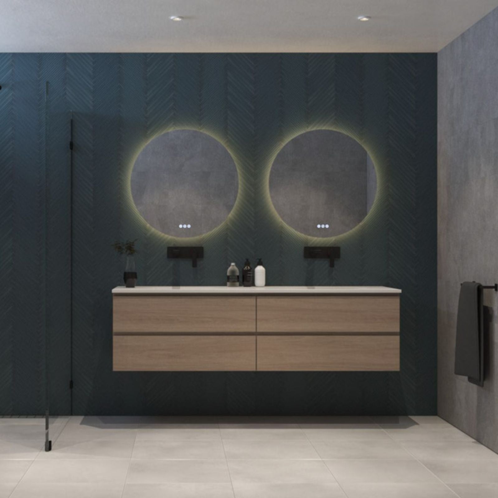 Lifestyle Radiant Olek Frameless LED Mirror 600mm - 1200mm FLESSRND60 - The Blue Space