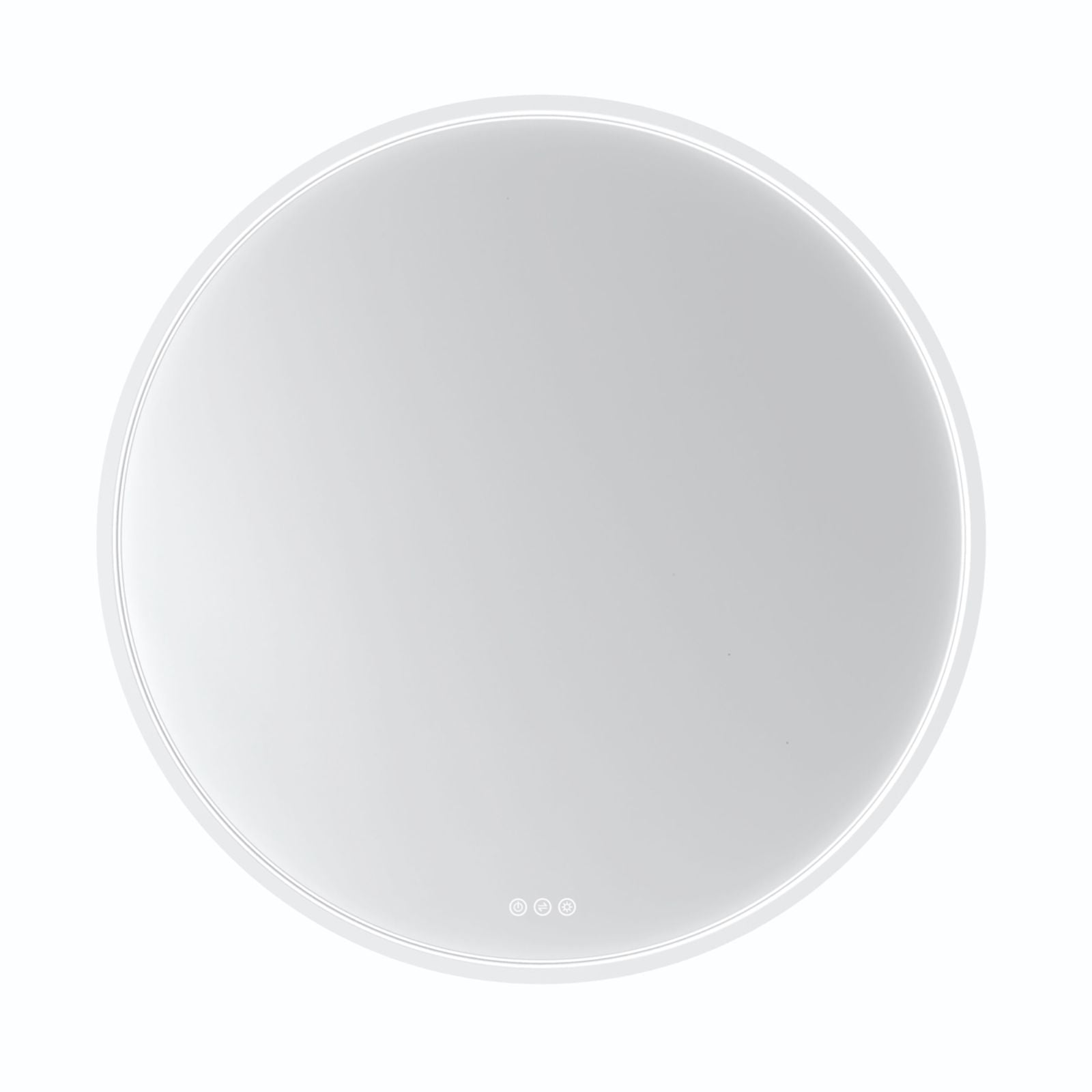 Front Radiant Olek LED Mirror 600mm - 900mm - White WHTRND60 - The Blue Space