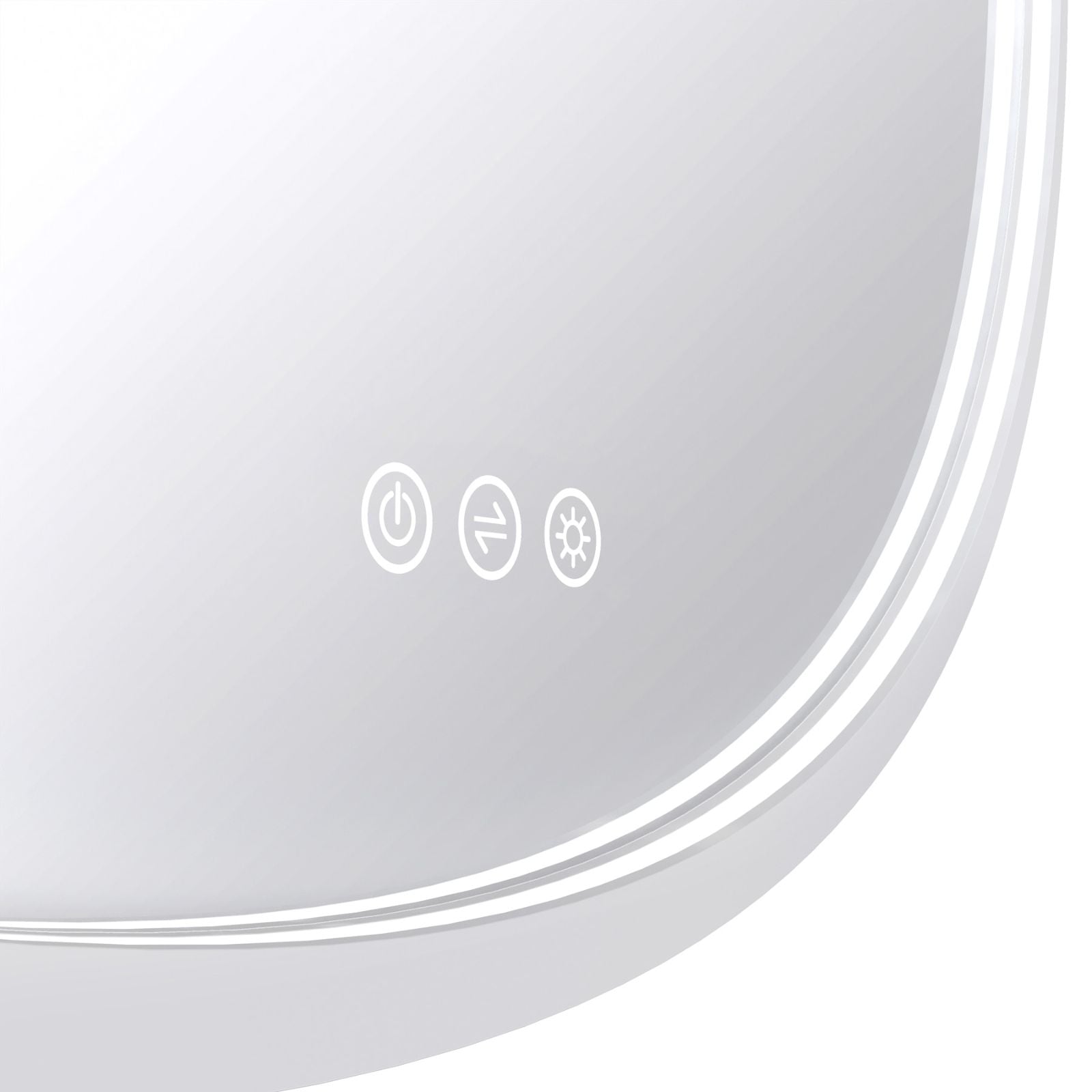 Corner Radiant Olek LED Mirror 600mm - 900mm - White WHTRND60 - The Blue Space