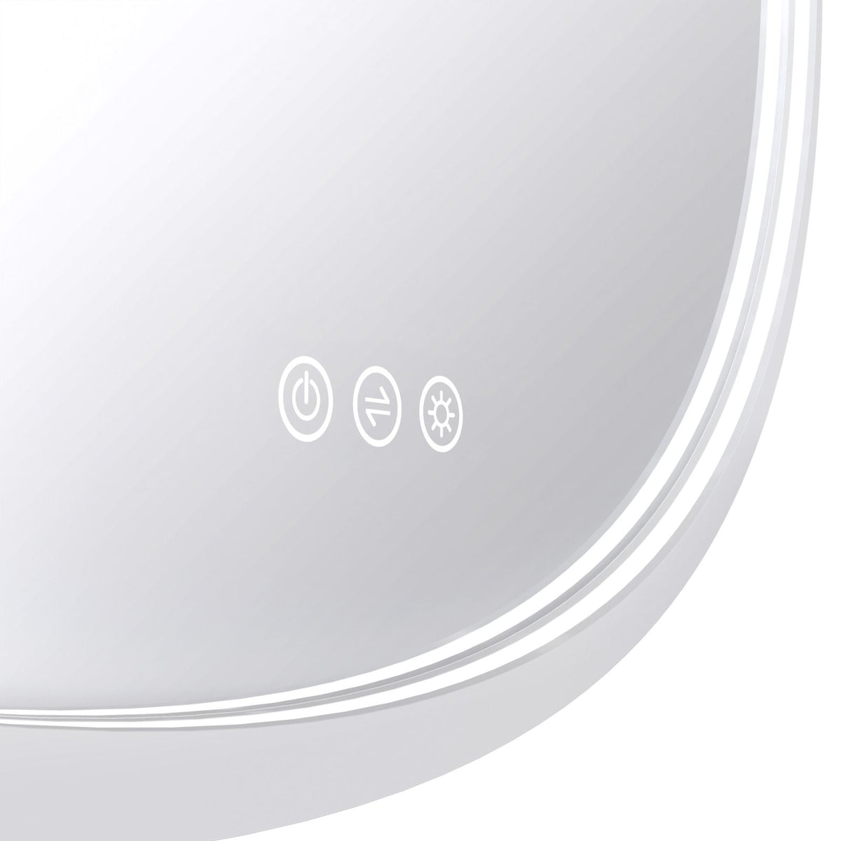 Corner Radiant Olek LED Mirror 600mm - 900mm - White WHTRND60 - The Blue Space