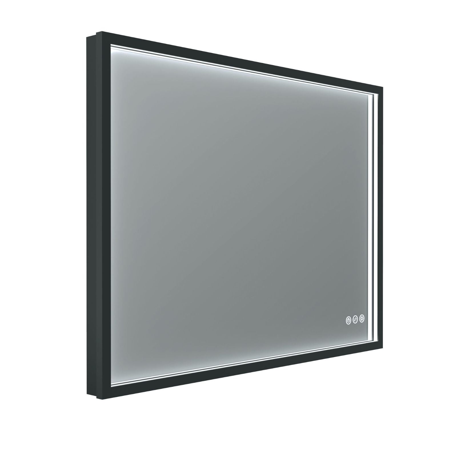 Side Radiant Roek 600mm x 800mm LED Mirror - Black BLK6080 - The Blue Space