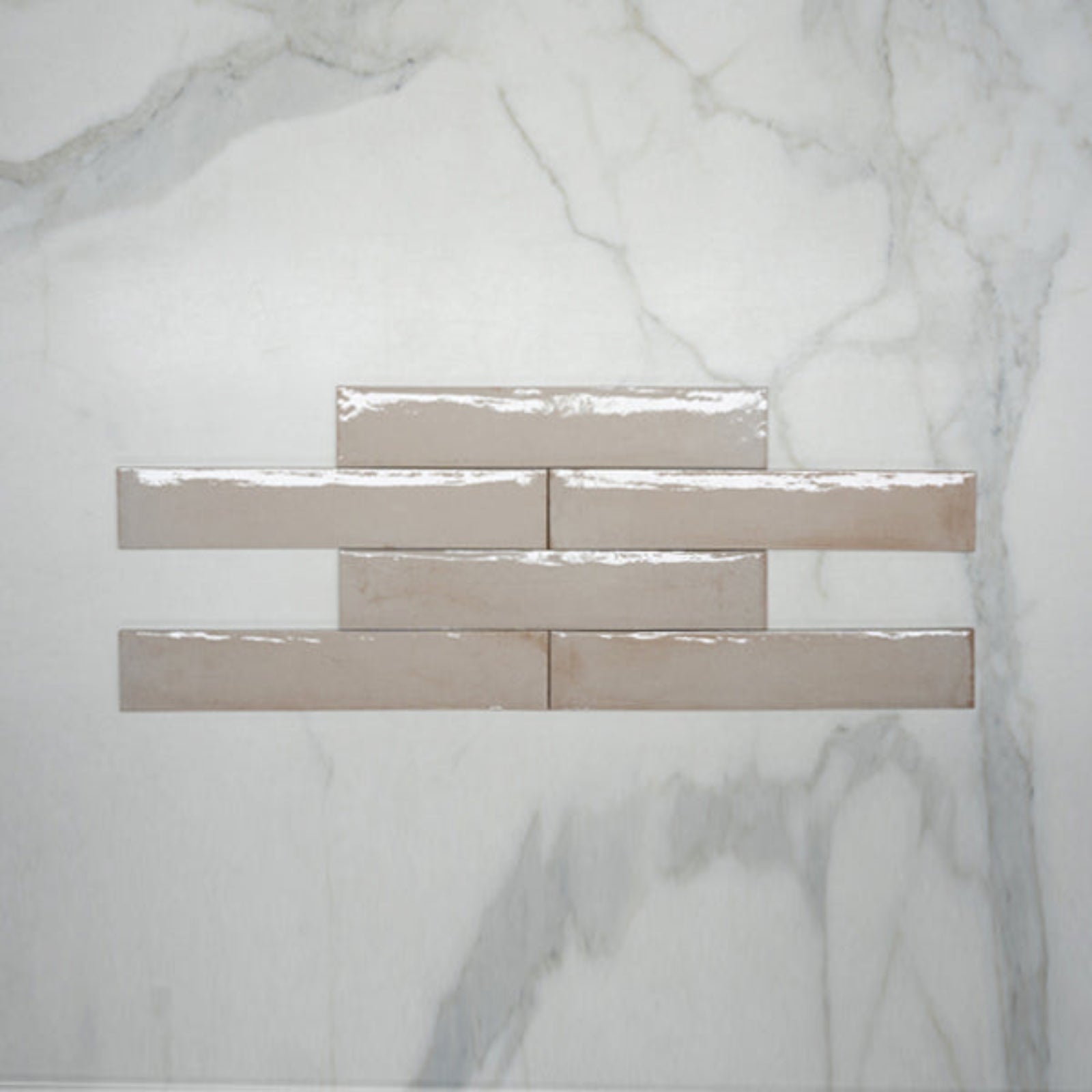 Pattern No Hand Rosa Theo Subway Tile 75 x 400mm Italian Porcelain - The Blue Space